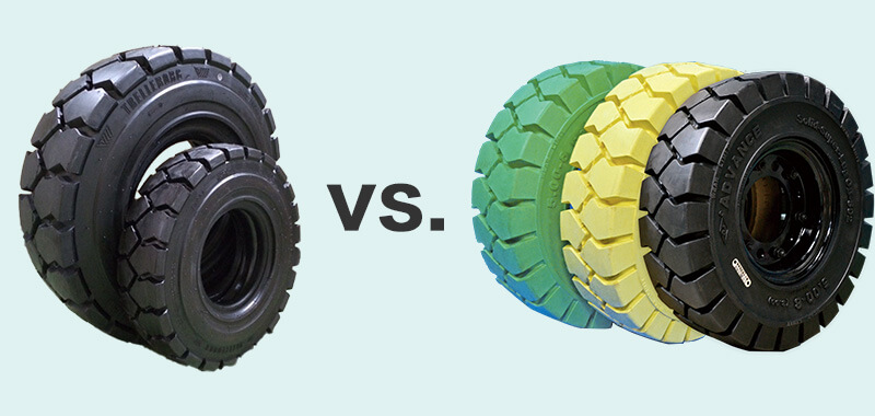 ノーパンクタイヤとエアタイヤ チューブタイヤ の違いとは フォークリフトタイヤ通販 フクナガタイヤ